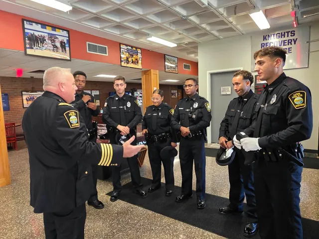 6 new LPD officers getting a pep talk from Chief Kelly